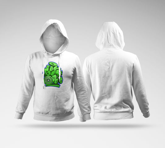 White Graffiti Hoodie