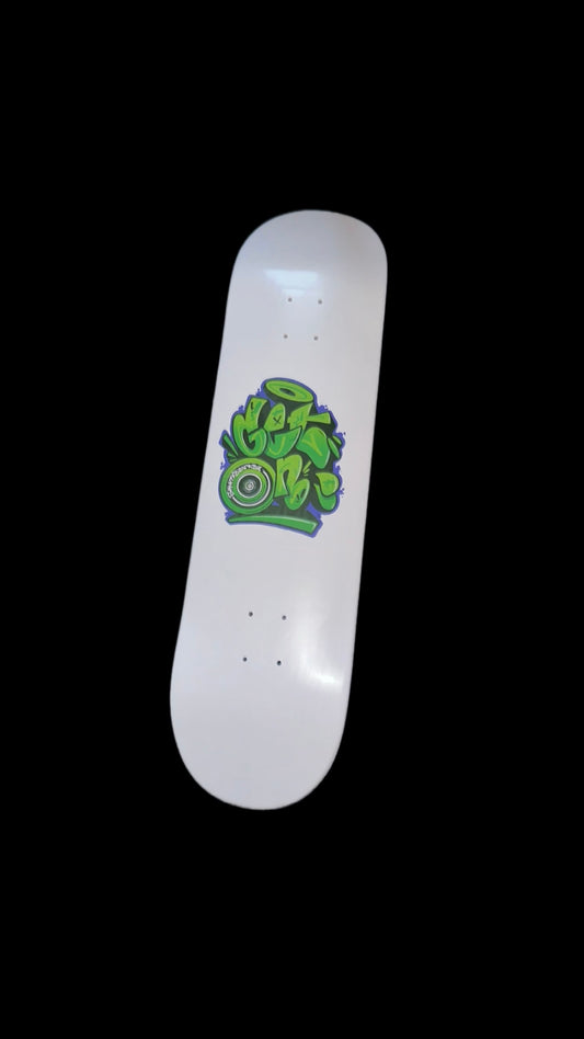 White Graffiti Skateboard Deck